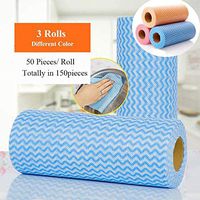 Glueck Disposable Dish Cloth Reusable Dish Towels Kitchen Paper Towels Multi Purpose Cleaning Towels 3 Rolls (Dishcloth-Multi-Colored)