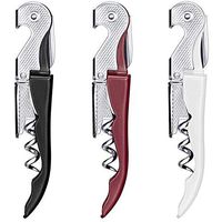 HYZ 3Pack Wine Key for Bartenders Server, Waiter Corkscrew with Foil Cutter Black White Burgundy, Heavy Duty Professional Wine Opener Double Hinged