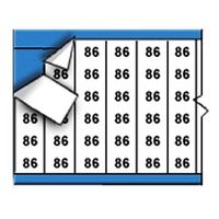 Brady WM-86-PK Repositionable Vinyl Cloth (B-500), Black on White, Solid Numbers Wire Marker Card (25 Cards)