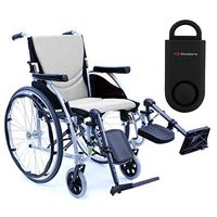 Karman S-Ergo 115 Ultra Lightweight Ergonomic Wheelchair | Seat Size 16" X 17" | Upgraded to Elevating Legrests | Quick Release Wheels in Silver & Free 130 dB Black Personal Safety Alarm/Siren!