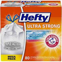 Hefty Ultra Strong Tall Kitchen Trash Bags - Clean Burst, 13 Gallon, 80 Count