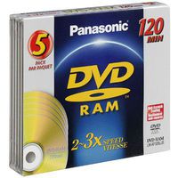 Panasonic 4.7gb Dvd-Ram W/O Cartrge - 5 Pk