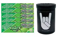 Herb Airtight Container Fresh Kettle with Juicy Jay's Green Apple 1.25 Flavored Hemp Rolling Papers 5 Count DC Crafts Nation- Metal
