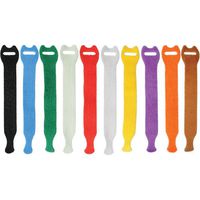 Pearstone 0.5 x 6 Touch Fastener Straps (Multi-Colored, 10-Pack)
