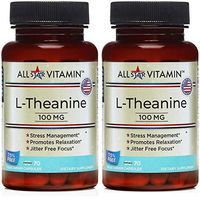 L-Theanine, 100 mg, 70 Vegetarian Capsules, 2 Pack (140 Total), Stress Free, Relaxation, Focus, Non-GMO, Gluten Free, All-Star Vitamin
