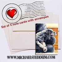 Michael Steddum Couch Potato English Setter Note Card Set