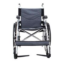 FC-LY Lightweight Folding Transit Travel Wheelchair with Brakes - Only 12Kg,Propelled Wheelchair in Compact Design,Blue