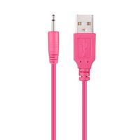 The Original Massager USB Charger 2.5mm Charging DC Cable Cord for Rechargeable Wand Massagers, Work with Universal USB Power Supply, Pink