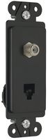 Legrand-Pass & Seymour 26TELTVBKCC10 Telephone Two Outlet Four Wire, Black