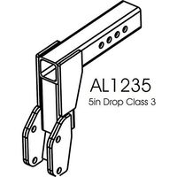 AL1235U Class III Hitch 5" Drop Adapter for Harmar & Freedom Mobility outside carriers Lifts AL100, AL500