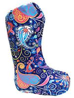 My Recovers Walking Boot Cover for Fracture Boot, Fashion Cover in Bright Blue Paisley, Tall Boot, Made in USA, Medical Fashion (LG)