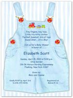 Blue Overalls Baby Shower Invitations - Set of 20