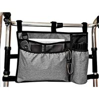 HNYG Waterproof Walker Bag,Wheelchair Side Bag with Cup Holder,Multifunctional Storage Bag for Rollator and Scooter,Universal,Gray