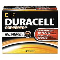 Duracell MN140012 CopperTop Alkaline Batteries, C, 12/BX