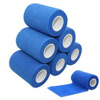 Estong 3"x5 Yards Vet Tape Wrap Wrist Ankle Bandage Stretch Self-Adherent Tape for Sports Blue 6 Rolls