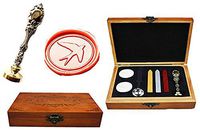 MNYR Vintage Swallow Bird Decorative Luxury Wood Box Silver Metal Peacock Wedding Invitations Gift Cards Paper Stationary Envelope Custom Wax Seal Sealing Stamp Wax Sticks Melting Spoon Gift Box Set