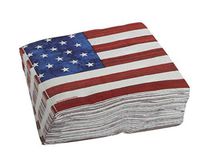 Northeast Home Goods Stars and Stripes Disposable Paper Napkins 6.5-Inch, 50 Count