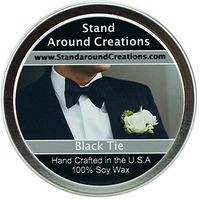 Premium 100% All Natural Soy Wax Aromatherapy Candle - 4oz Tin - Black Tie: Sophisticated notes of black peppercorn and leather with warm woods, patchouli, musk and citrus.