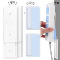 FOONEE Self Adhesive Power Strip Fixator, Heavy Duty Punch-Free Power Strip Holder Mount for Fixed Socket, Tissue Box, WiFi Router