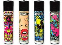 4 Clipper Psychedelic 2 Limited Edition Reusable Lighters