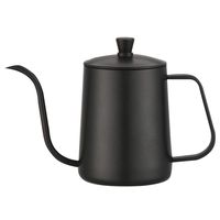 Wingjip Long Narrow Spout Coffee Kettle 21oz(600ml Gooseneck Coffee Pot in Black Finish for Coffee Maker and Coffee Lover