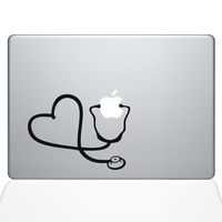 The Decal Guru Heart Doctor Decal Vinyl Sticker, 11" MacBook Air, Black (1417-MAC-11A-BLA)