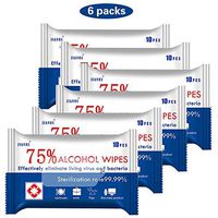 Flushable Wipes(6 Packs, 60 Pcs), Large Wet Wipes(8"x6"), Soft Cleaning Wipes for All-Purpose Cleaning, Hand Wipes Bulk