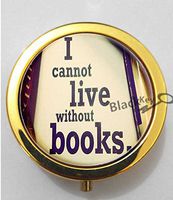BlackKey I Cannot Live Without Books 3-Compartment Decorative Pocket Gift Box Case Organizer for Pill, Color 2 -64
