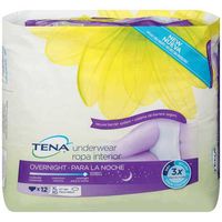 Tena Overnight Underwear XL 47 inch to 66 inch 12 ct Pack - 4 Packs per case.
