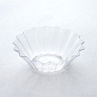 BalsaCircle 125 pcs 1.5 oz Clear Plastic Seashell Bowls - Disposable Wedding Party Catering Tableware