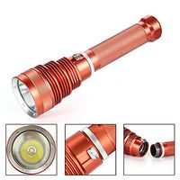 Rose Gold, Ikevan Diving Flashlight L2 Underwater Torch Brightness Waterproof 100m Light Torch