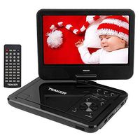 TENKER 12.5" Portable DVD Player for Kids, Built-in 5 Hours Rechargeable Battery with 10.5" HD Swivel Screen, Support Remote Control, USB/SD Card Reader, Regions Free, Black