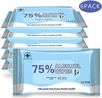 6 Packs, 60Pieces Hand Wipes,Cleaning Flushable Wipes for Hand Home Travel Office School All Purpose, Large Wet Wipes(8"x6")