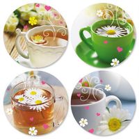 Teacup Stickers- Set of 24 Round Evelope Seals