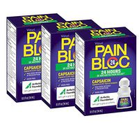 (3-Pack) PainBloc24 Arthritis Pain Relief. Long Lasting Pain Relief Topical Medication for Knee, Back, Neck, Elbows, Hip, Joint, Muscle Pain. Roll-On Maximum Strength OTC Capsaicin 0.25% 0.5Fl Oz