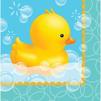 Club Pack of 192 Bubble Bath Rubber Ducky 3-Ply Paper Party Lunch Napkins 6.5"