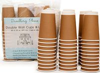 Premium 12 oz Disposable Coffee Cups with Lids (50 Ct) - Use your Coffee Maker then Pour into this Paper Travel Cup, Brew your Own Beans, Steep your Own Tea, Mix your Hot Cocoa!