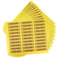 Simple Hand Made 5x1cm Rectangle Kraft Paper Stickers for Gift Packaging Wrapping Decoration, Pack of 300