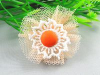 20pcs Gauze Lace Wedding Sewing Appliques Deco Handmade Crafts (Peaches)