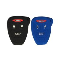 Black and Navy Blue Silicone Rubber Keyless Entry Remote Key Fob Case Skin Cover Protector fit for 2006 2007 MITSUBISHI Raider