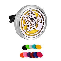 HooAMI Angel Butterfly Car Air Freshener Aromatherapy Essential Oil Diffuser - 316L Stainless Steel Locket with Vent Clip