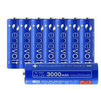 enevolt AA Rechargeable Batteries High-Capacity 3000mAh Ni-MH 1,000 Recharge Cycles and Low Self-Discharge, Pre-Charged - 8 Pack
