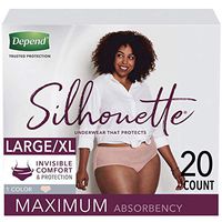 Depend Silhouette Incontinence Underwear for Women, Maximum Absorbency, L/XL, Beige