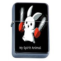 Chainsaw Animal Flip Top Dual Torch Em1 Smoking Cigarette Silver Refillable Dual Flame