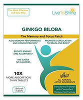 Gingko Biloba Patch - Memory Ginkgo Brain Booster for Mental Alertness, Concentration - Improve Mood and Anti Anxiety Naturally - USA Made by Live To Shine