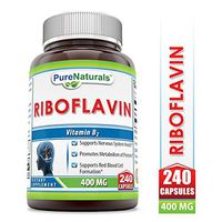 Pure Naturals Riboflavin 400 Mg, 240 Capsules -Supports Nervous System Health -Promotes Metabolism of Proteins -Supports Red Blood Cell Formation