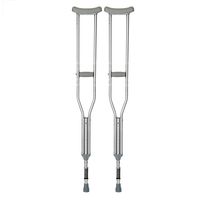 Aisson Lightweight Adjustable Aluminum Crutch/Aluminum Adjustable Crutch with Comfortable Underarm Pad and Handgrip,Silver