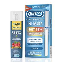 QuitGo Dual Support Quit Kit with Smoke-Free Soft Tip Inhaler, Herbal Relief & Recover Spray to Help Stop Smoking (Dual Support Kit, Oxygen)