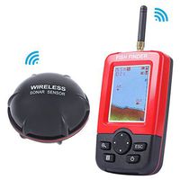 WiFi Portable Fish Finder Wireless Sonar Sensor Handheld Fishfinder Depth Locator with Fish Size, Water Depth, Color LCD Display Dot Matrix 40m Range 80m Distance Fishing Detection Fish Detector