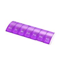 super1798 Medicine Storage Organizer Pill 7 Day Tablet Sorter Box Container Case - Purple